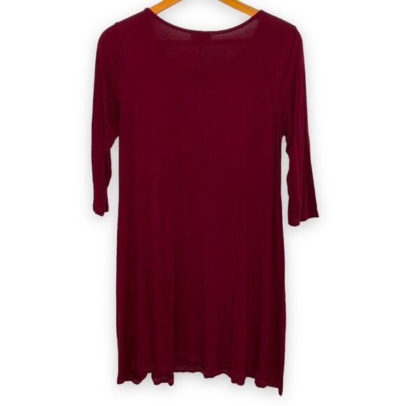 3/$20 Umgee red pleated skater three quarter sleeve flared mini dress SZ S - Picture 2 of 9